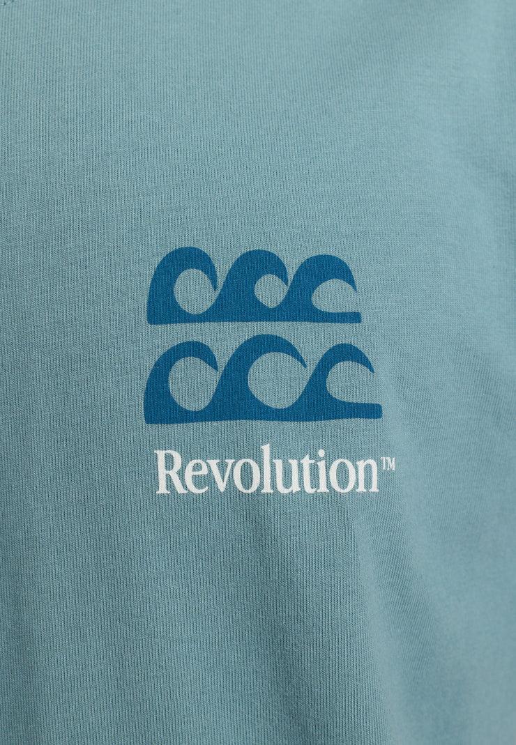 Revolution Printed Waves T-Shirt Herren blau